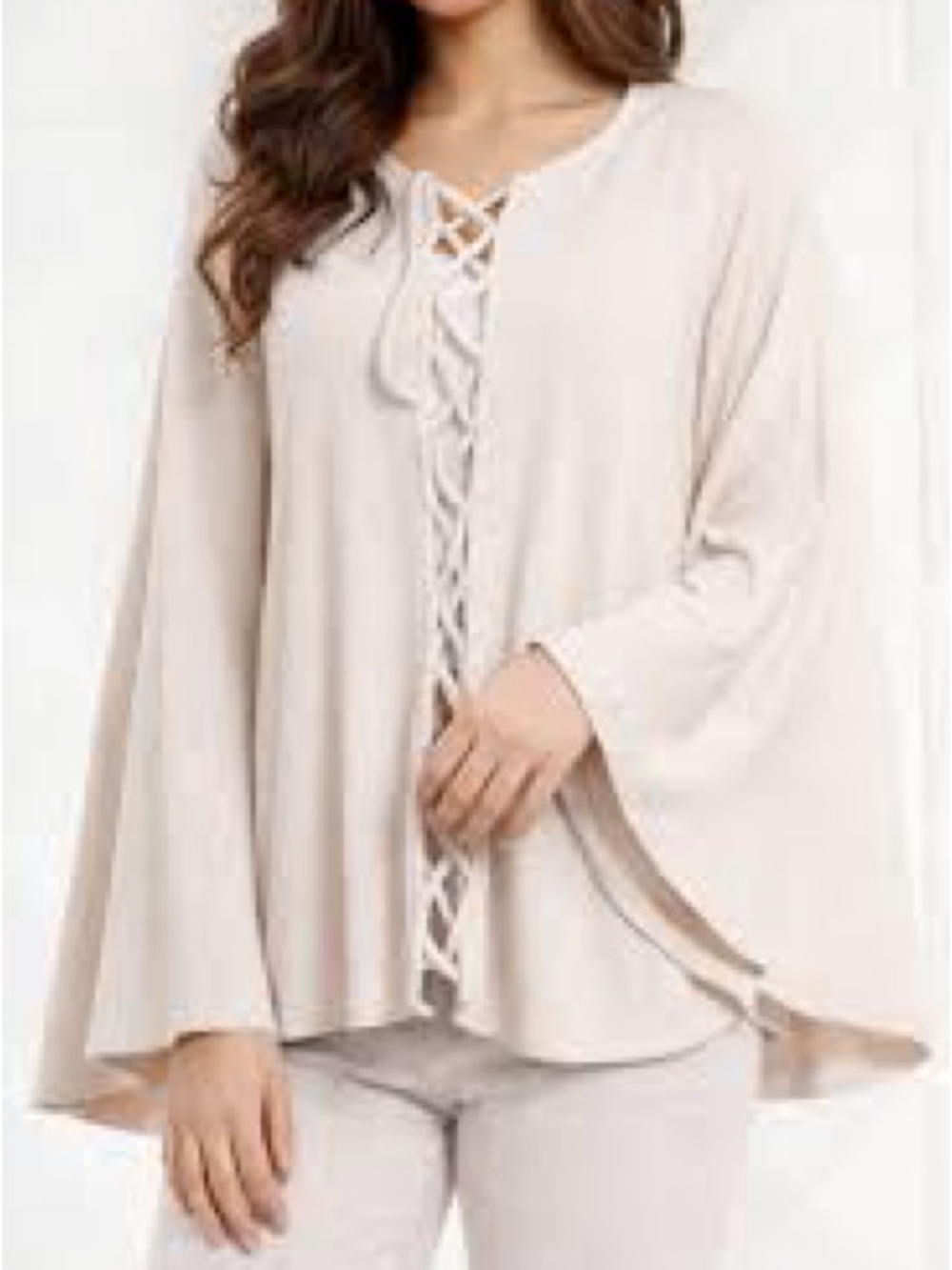 french kyss Jessica Kashmira Poncho in Beige